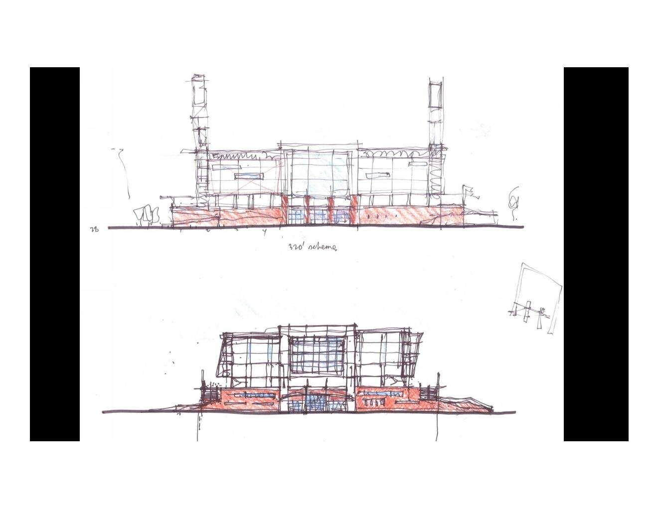 Drawings and studies — Elevation study.